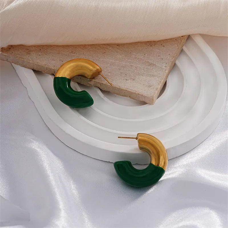 Basic Simple Style Classic Style C Shape Irregular 304 Stainless Steel K Gold Plated Ear Studs