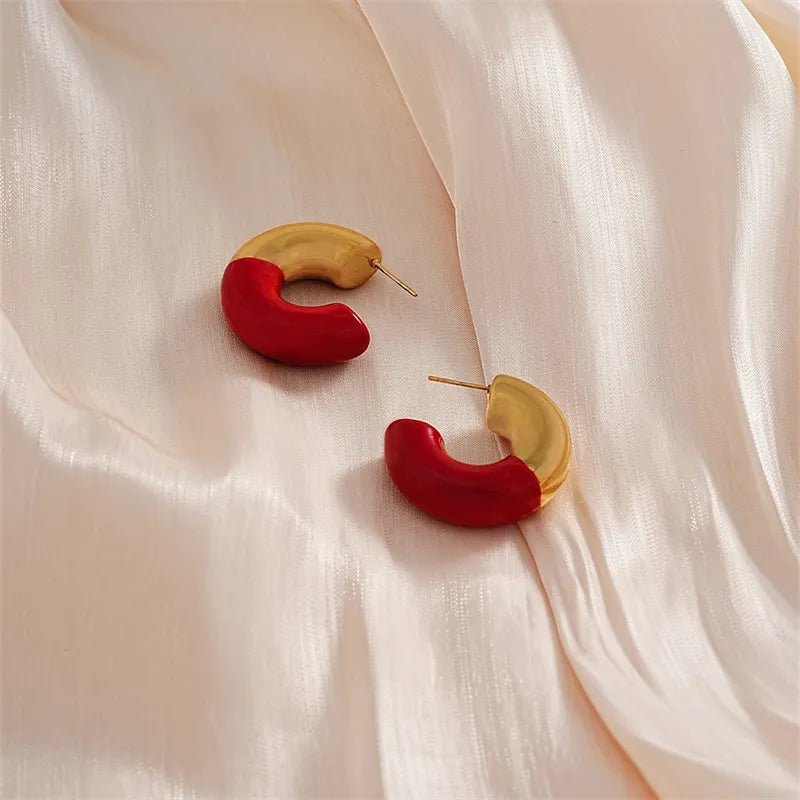 Basic Simple Style Classic Style C Shape Irregular 304 Stainless Steel K Gold Plated Ear Studs