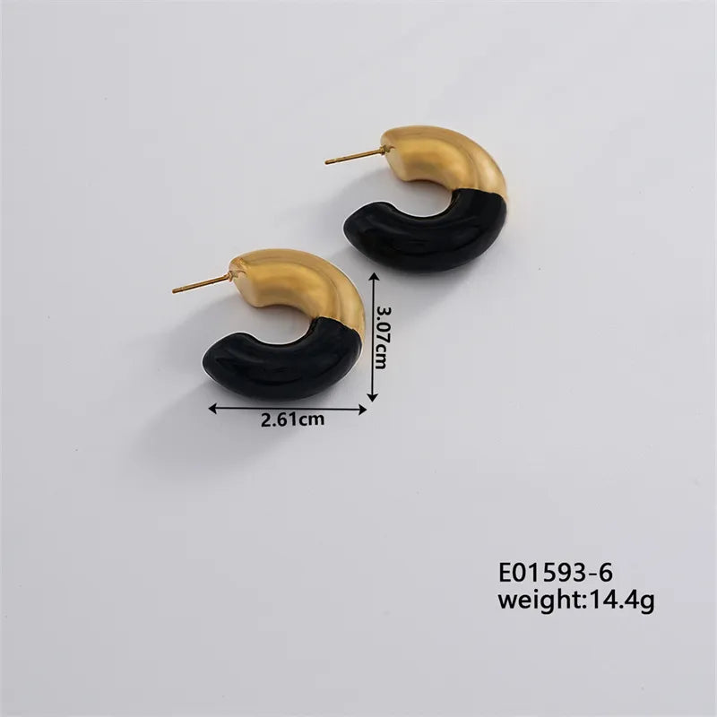 Basic Simple Style Classic Style C Shape Irregular 304 Stainless Steel K Gold Plated Ear Studs