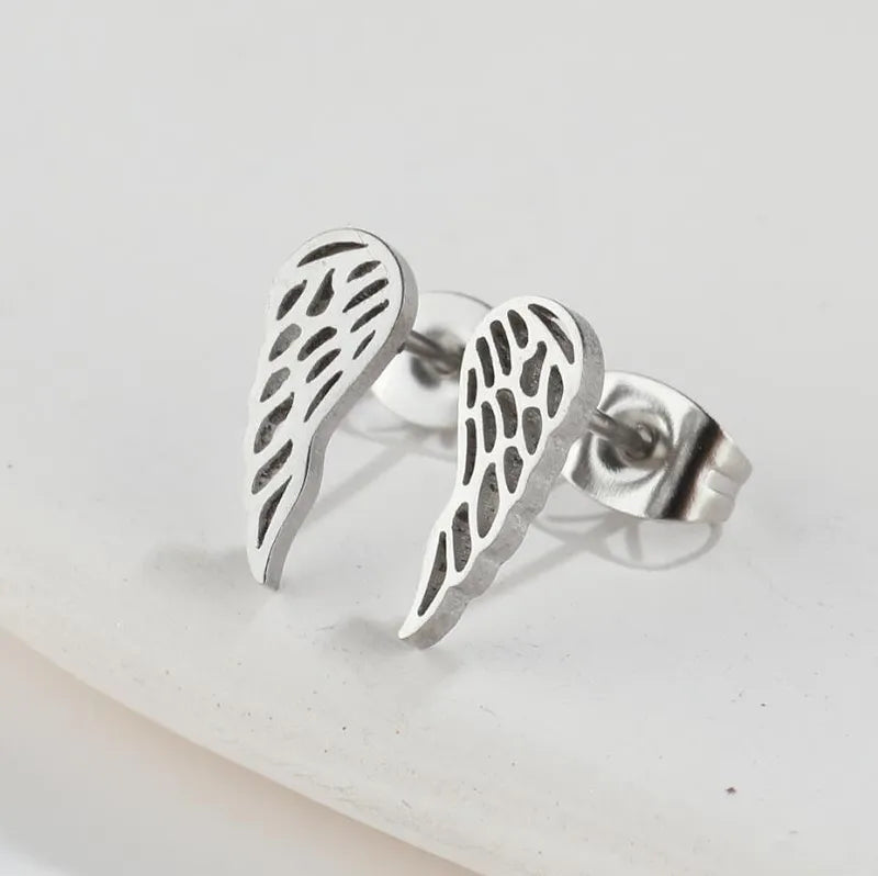 Fashion Wings Plating 304 Stainless Steel 18K Gold Plated Ear Studs