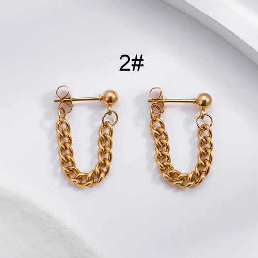 Plating stainless steel titanium steel 18k gold plated earrings