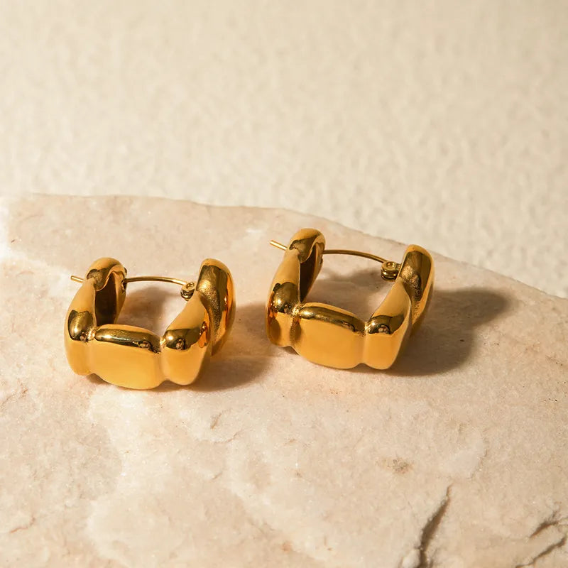 304 Stainless Steel 18K Gold Plated Earrings