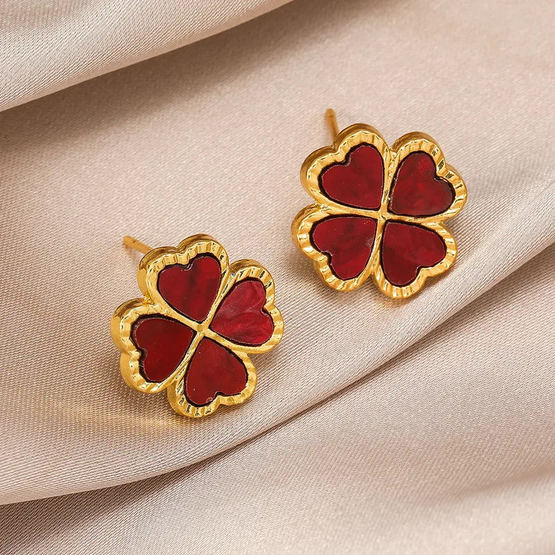 Simple Style Classic Style Heart Shape Plating Metal Gold Plated Ear Studs