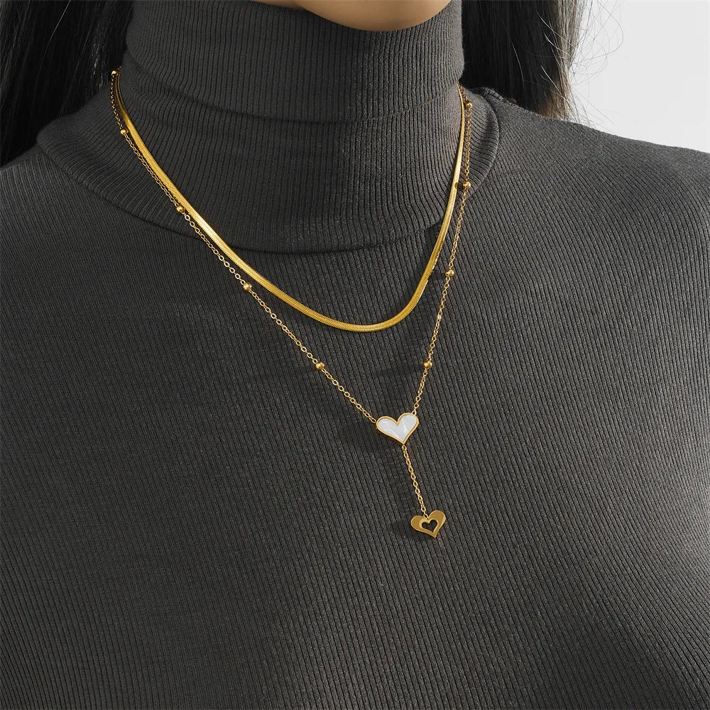 Titanium Steel Plating 18K Gold Plated Pendant Necklace