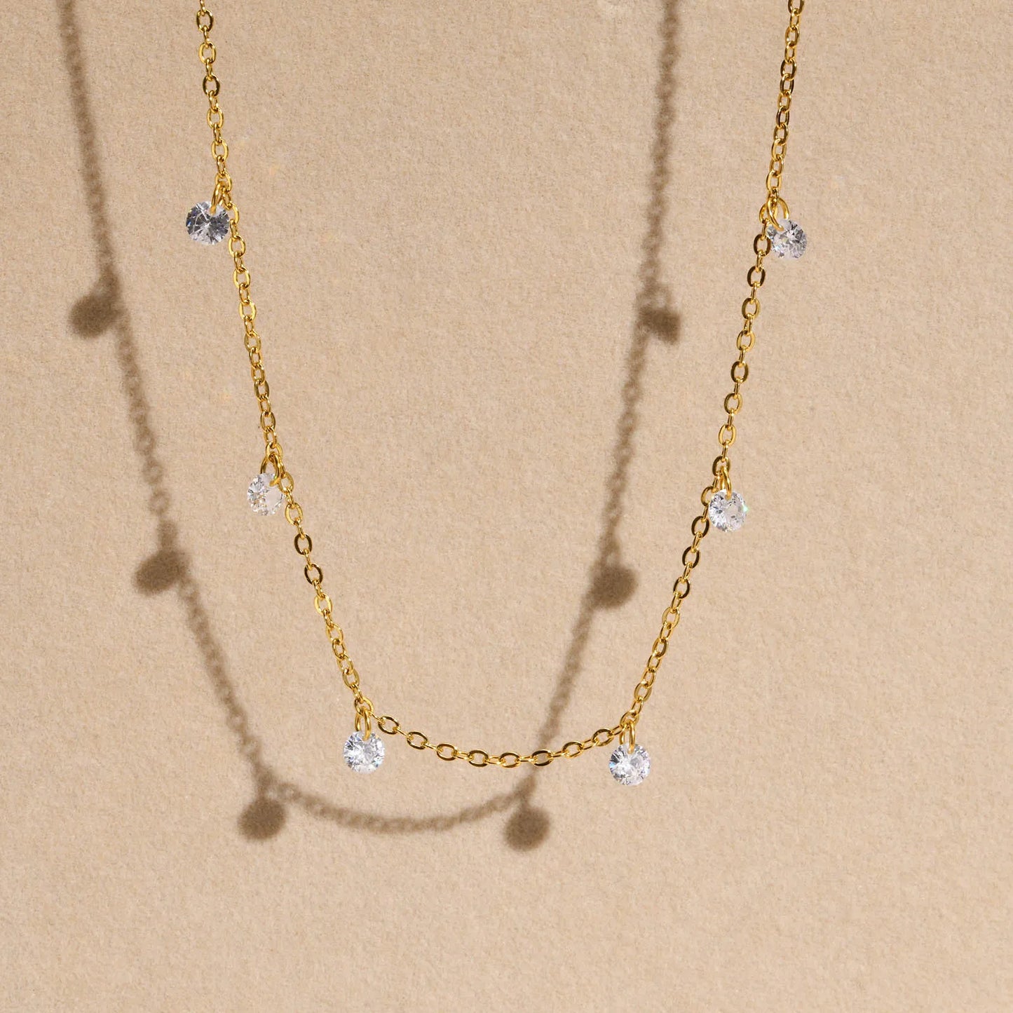 French Style Geometric Stainless Steel Plating 18K Gold Plated Necklace