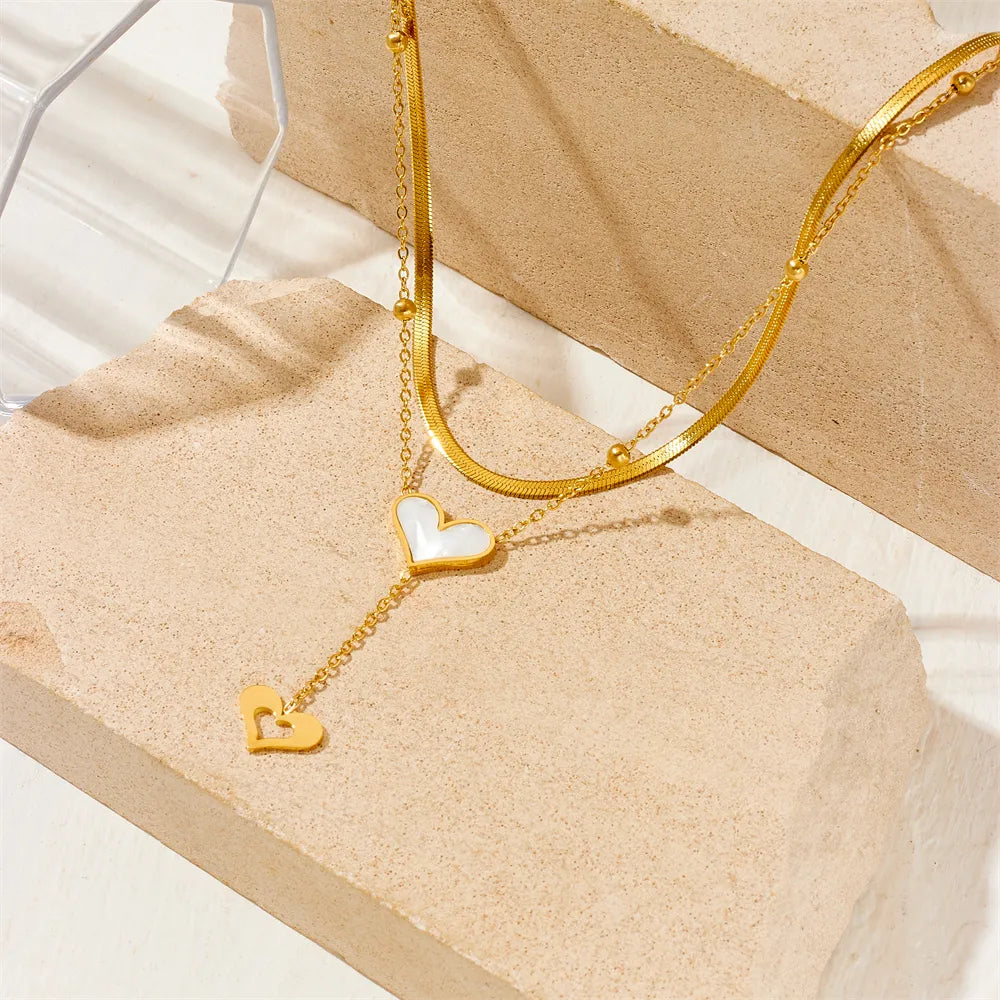 Titanium Steel Plating 18K Gold Plated Pendant Necklace