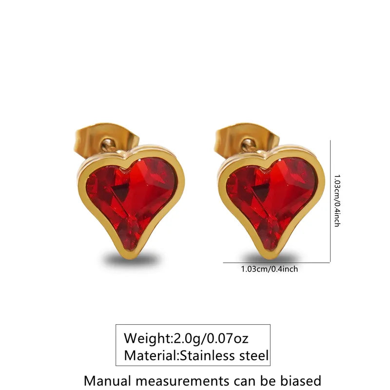 My Valentine 18K Gold Plated 304 Stainless Steel Simple Style Love Heart Shape Earrings
