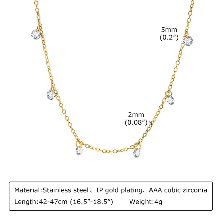 French Style Geometric Stainless Steel Plating 18K Gold Plated Necklace