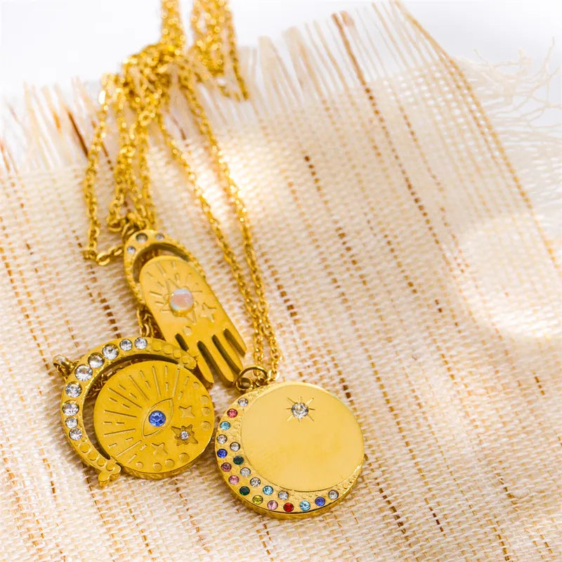 304 Stainless Steel 18K Gold Plated Pendant Necklace