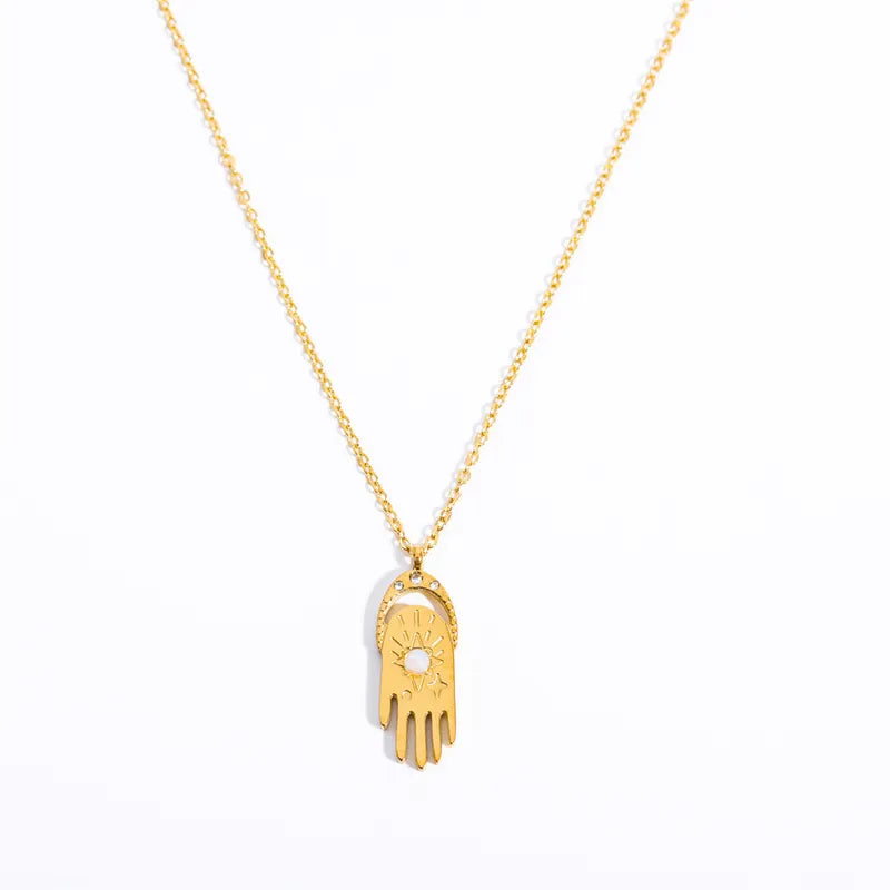 304 Stainless Steel 18K Gold Plated Pendant Necklace