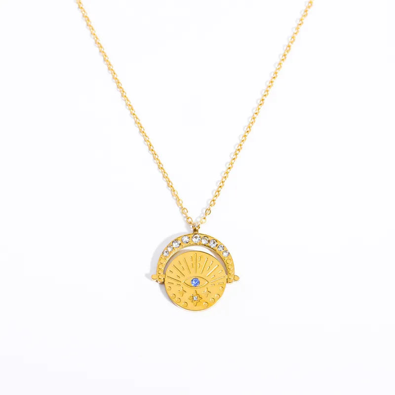 304 Stainless Steel 18K Gold Plated Pendant Necklace