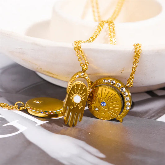 304 Stainless Steel 18K Gold Plated Pendant Necklace