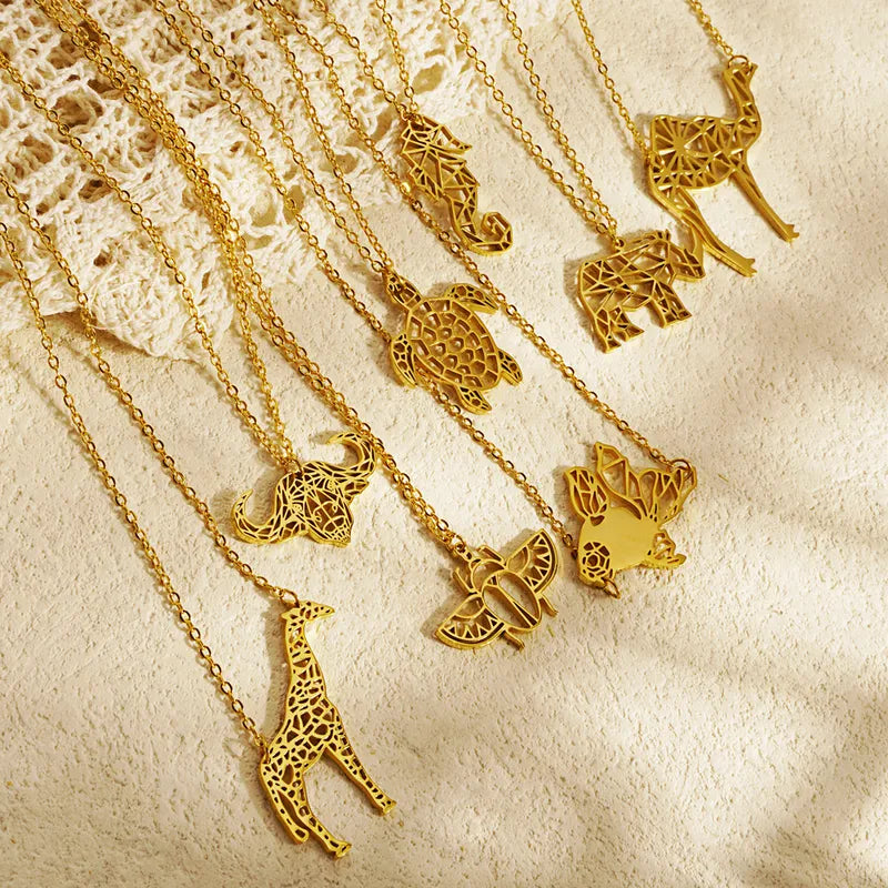 304 Stainless Steel 18K Gold Plated Pendant Necklace
