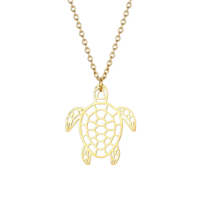 304 Stainless Steel 18K Gold Plated Pendant Necklace