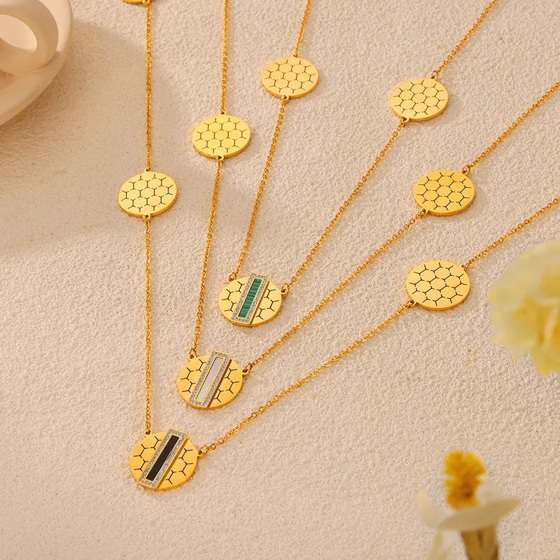 304 Stainless Steel Acrylic Rhinestones Shell Sweater Chain Long Necklace