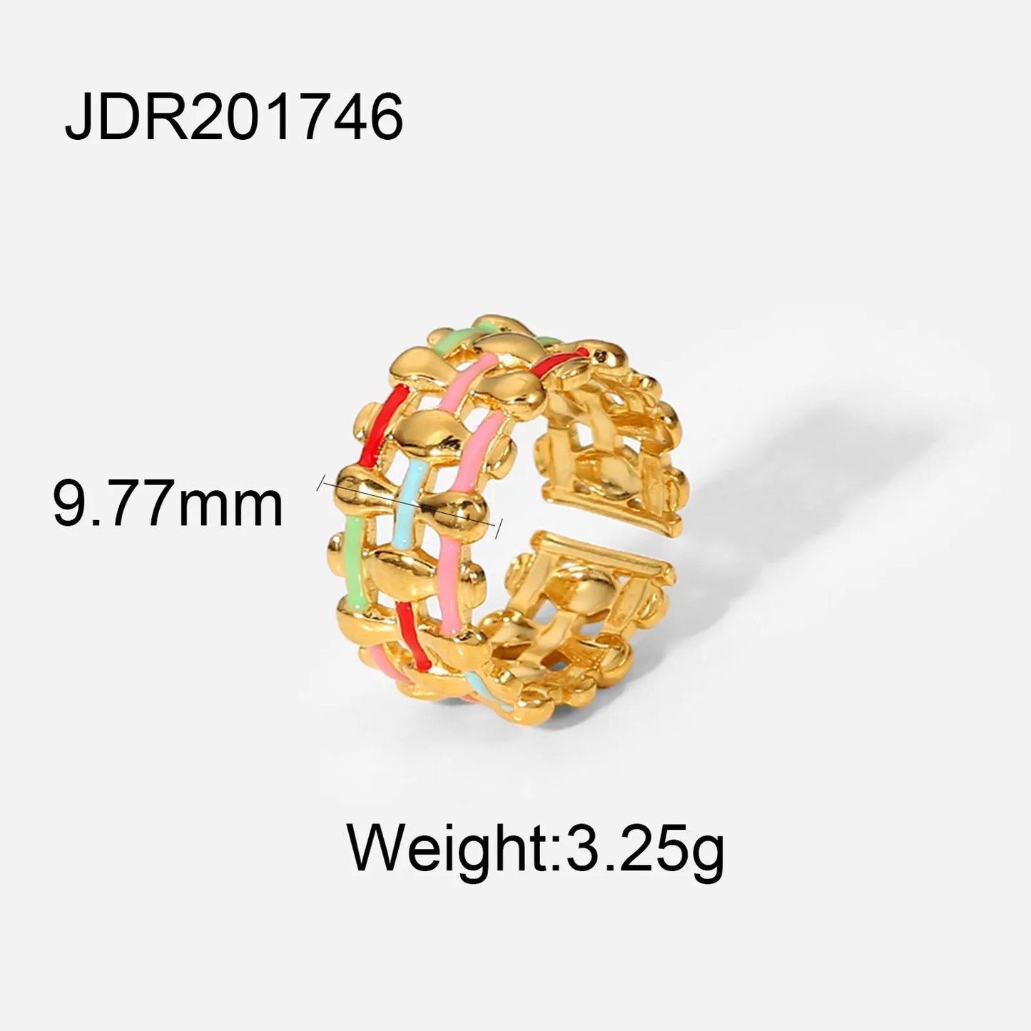 Sweet Colored Stainless Steel Plating Trend Ring