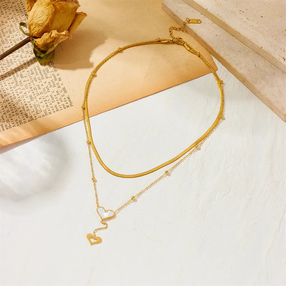 Titanium Steel Plating 18K Gold Plated Pendant Necklace