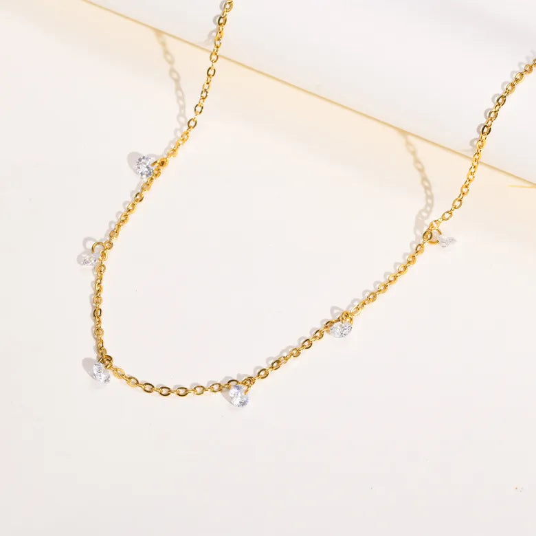 French Style Geometric Stainless Steel Plating 18K Gold Plated Necklace