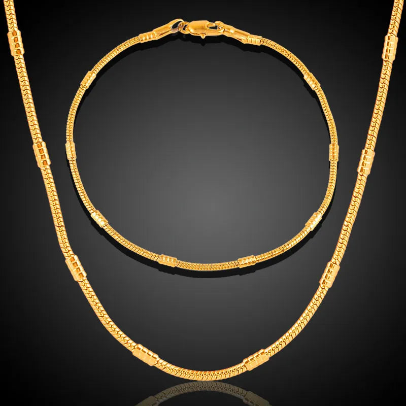 Solid Gold Copper Plating 18K Gold Plated Jewelry Set