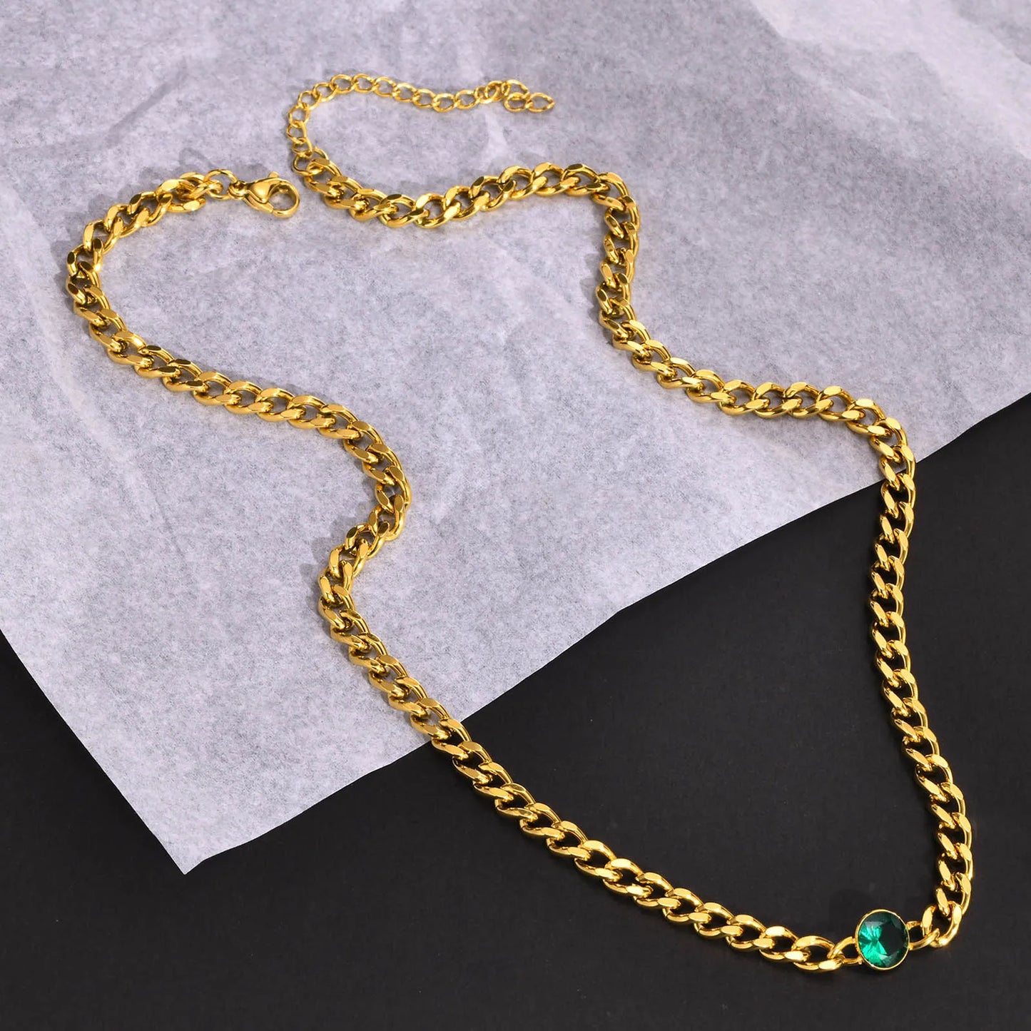 Streetwear Lock Stainless Steel Layered Plating Inlay 18K Gold Plated Zircon Pendant Necklace