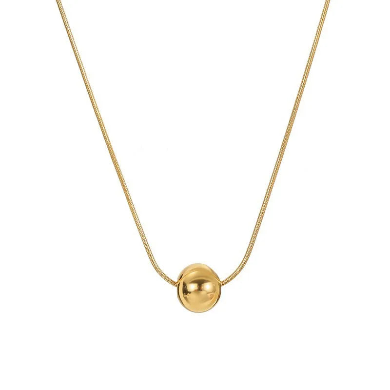 Favorite Ball 304 Stainless Steel 18K Gold Plated Simple Style Solid Color Necklace