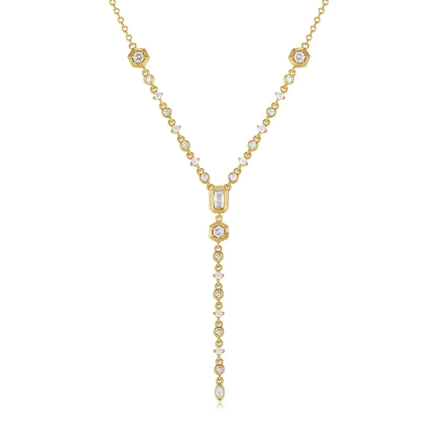 Titanium Steel Zircon Drop Necklace