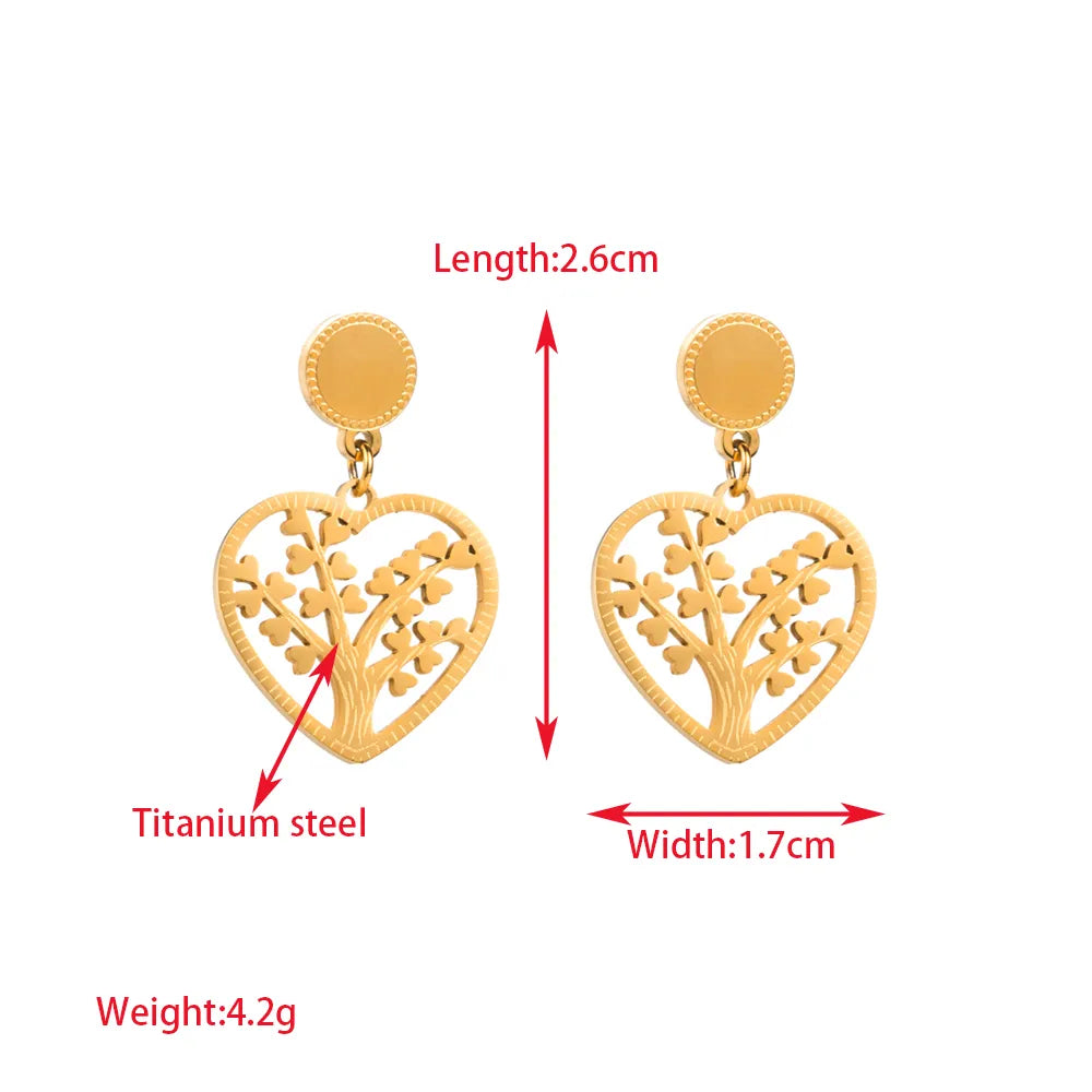 Tree Of Life 18K Gold Plated Stainless Steel Earring