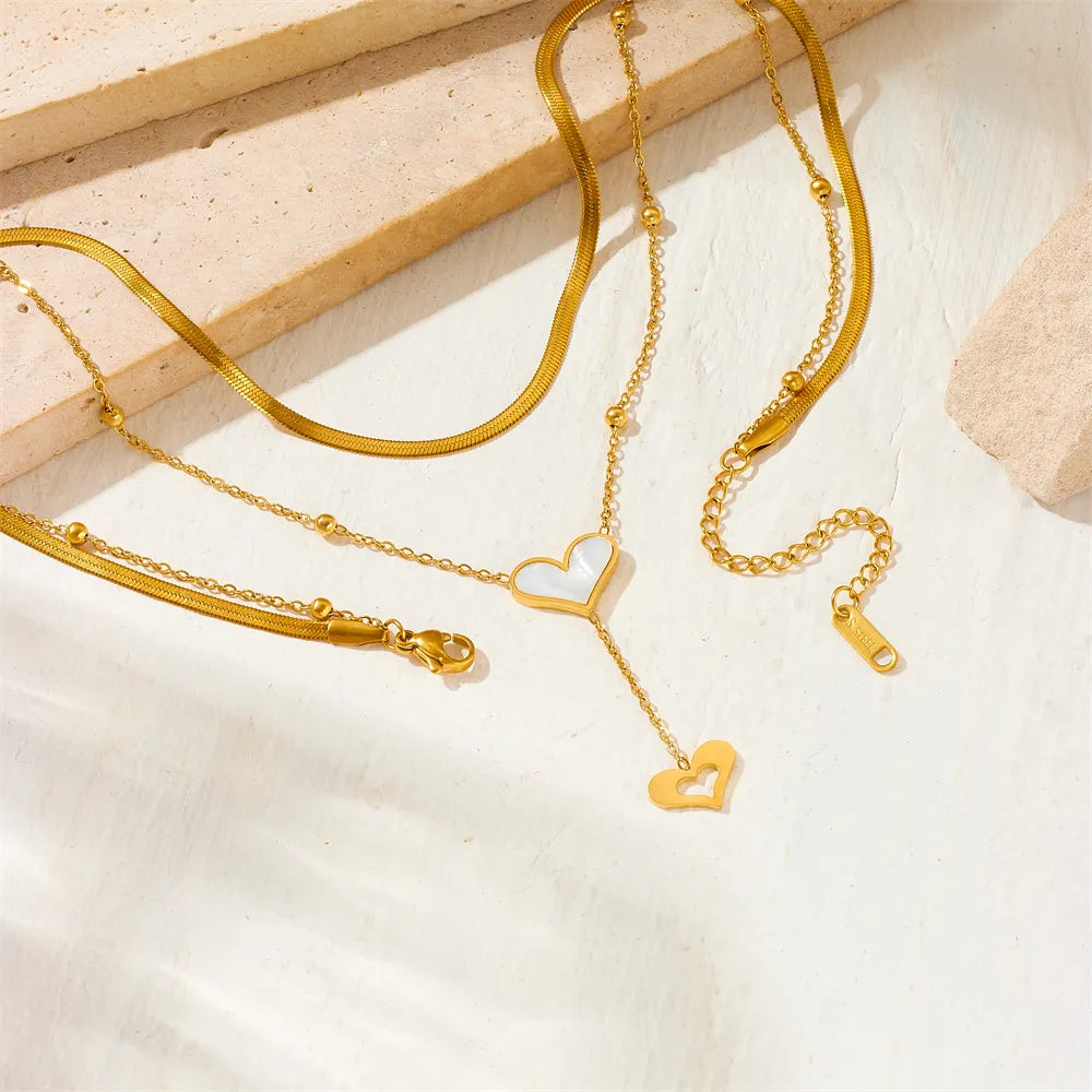 Titanium Steel Plating 18K Gold Plated Pendant Necklace