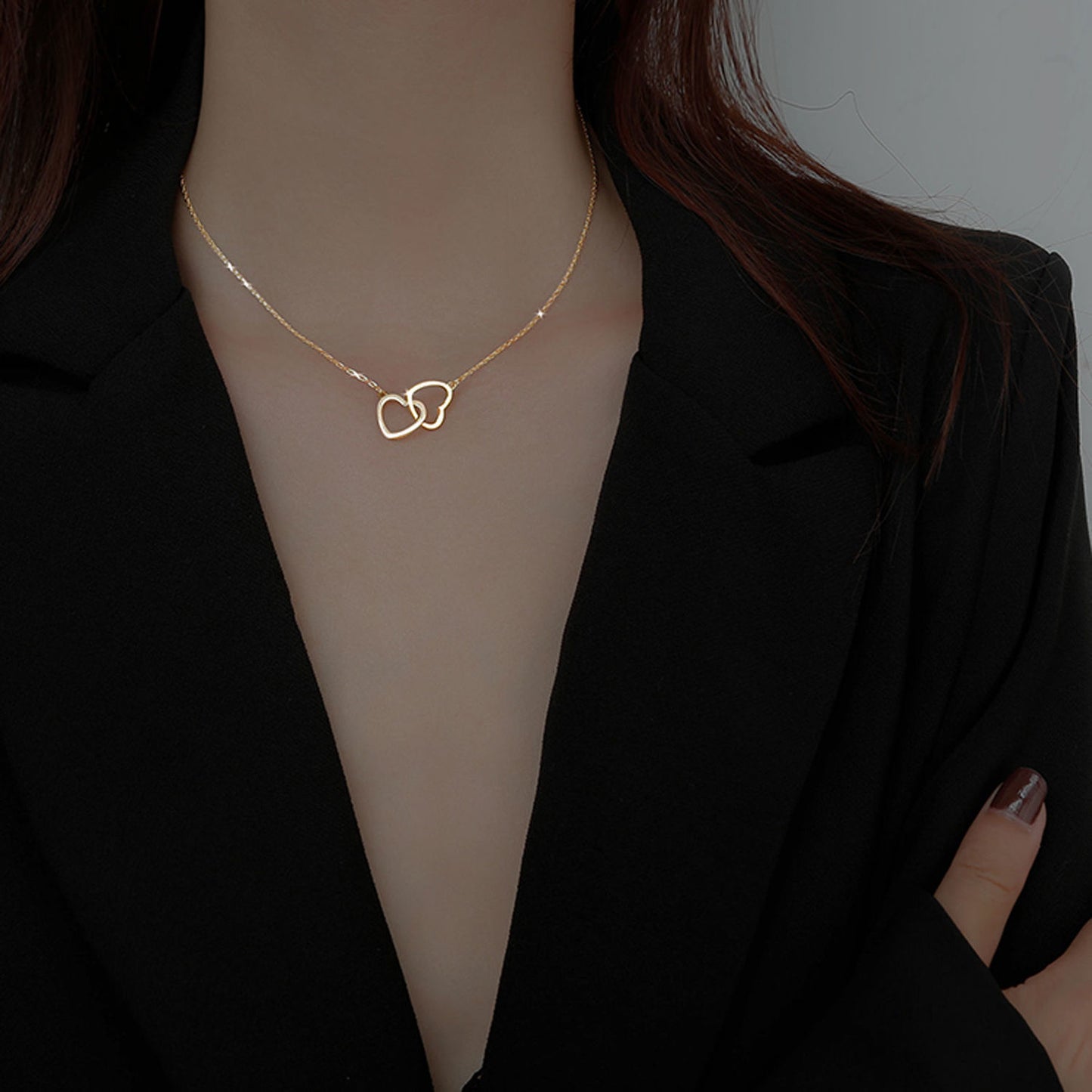 Heart-shaped Hollow Titanium Steel Necklace