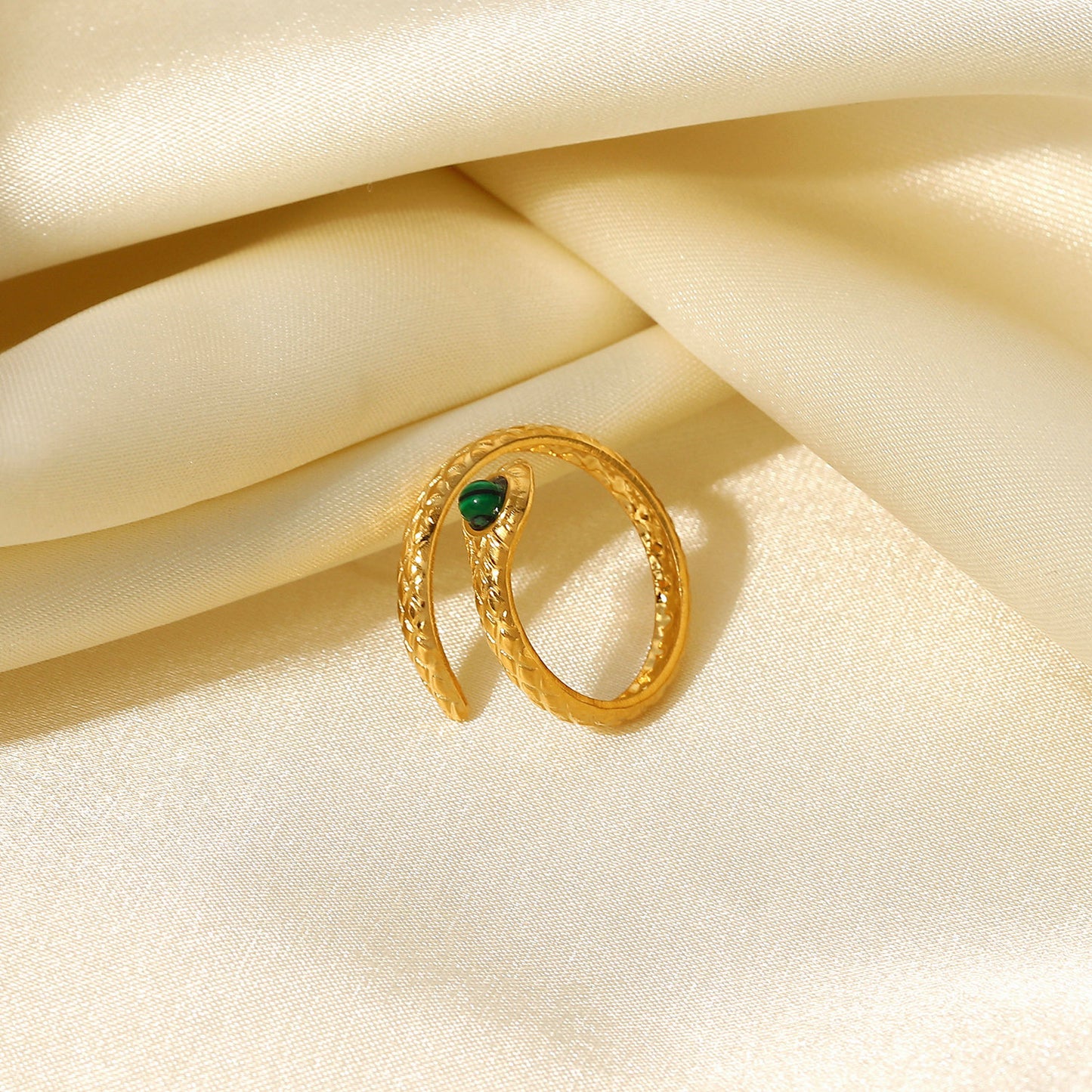 Snake Head Ring Stainless Steel and 18K Gold Plated