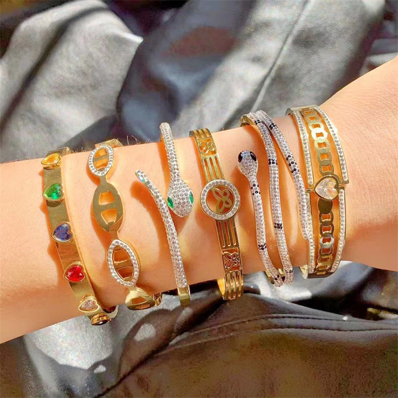 I Like Big Inlay Cubic Zirconia Bracelet
