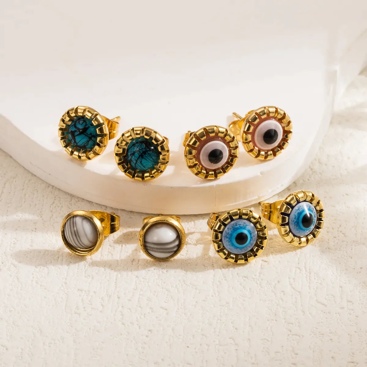 Open Eye Stainless Steel Ear Studs