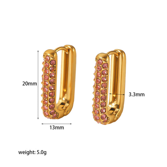 Pink Gold Vintage Electric Cubic Zirconia Earring