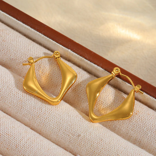 Geometric Plating 304 Stainless Steel 18K Gold Plated Earring