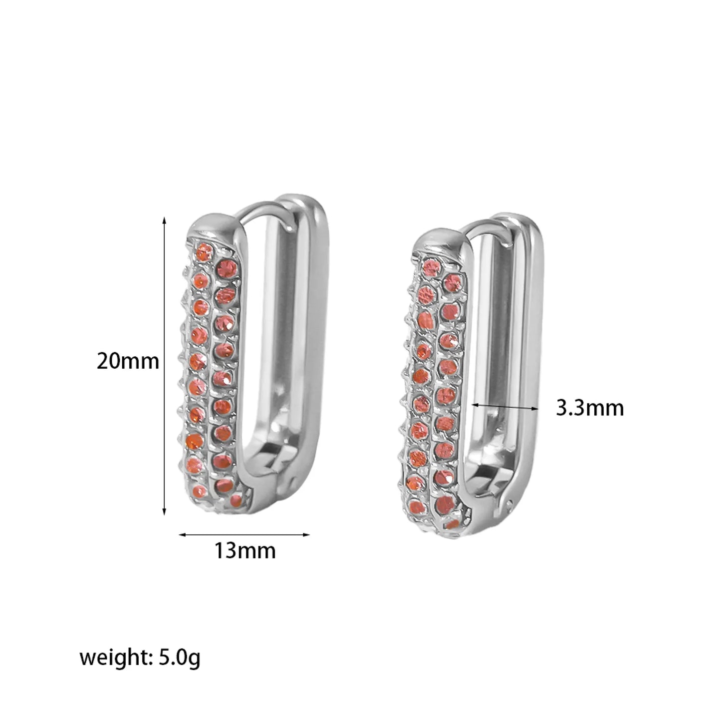 Pink Silver Vintage Electric Cubic Zirconia Earring
