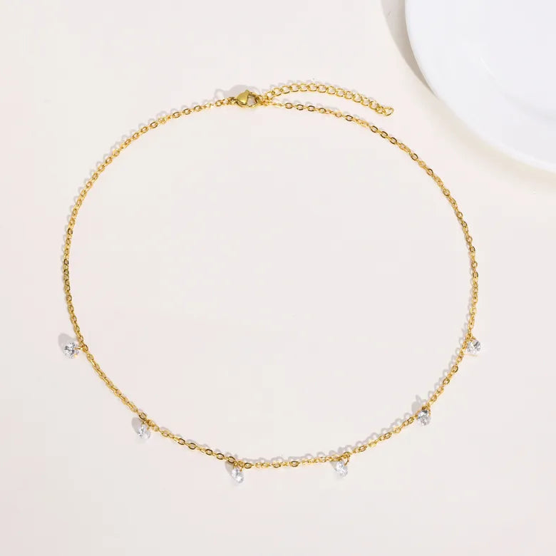 French Style Geometric Stainless Steel Plating 18K Gold Plated Necklace