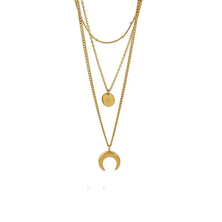 Moon Stars Three Layer Titanium Steel Tassel Plating