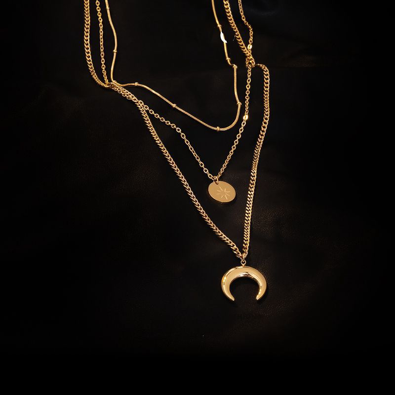 Moon Stars Three Layer Titanium Steel Tassel Plating