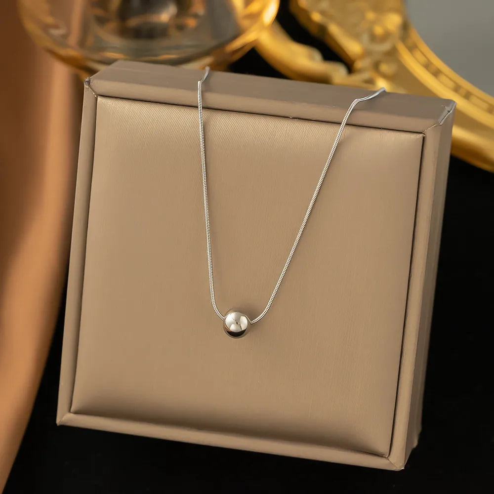Favorite Ball 304 Stainless Steel 18K Gold Plated Simple Style Solid Color Necklace