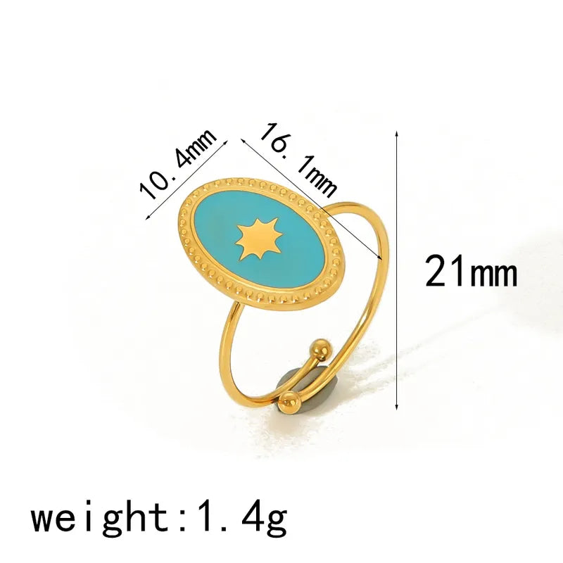 IG Style 304 Stainless Steel 18K Gold Plated Open Rings