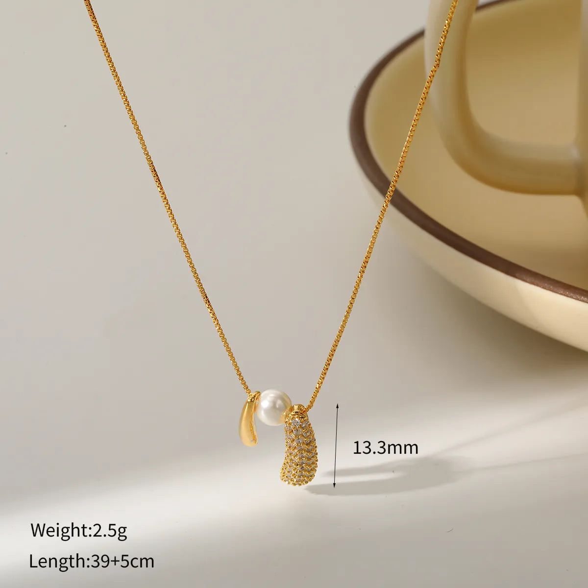 Pretty Copper 304 Stainless Steel 18K Gold Plated Necklace