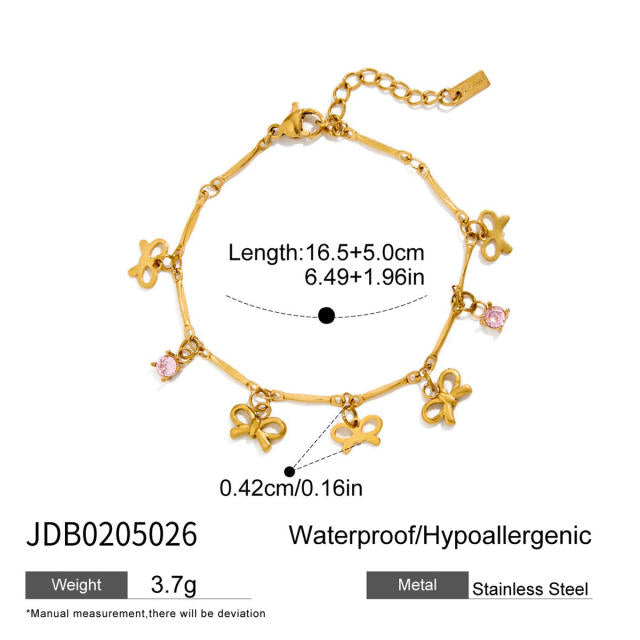 Holiday Charm 18K Gold Plated 304 Stainless Steel Bracelet