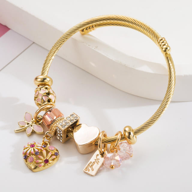 Hearts Of Flower 304 Stainless Steel Bracelet