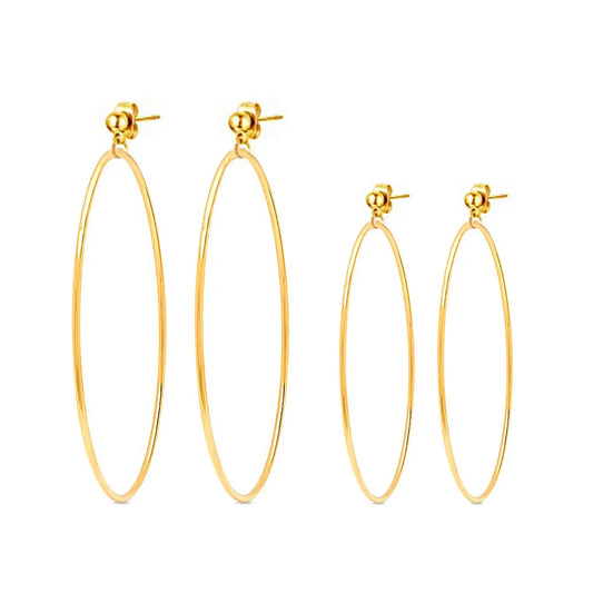 Solid Color 304 Stainless Steel Drop Earrings