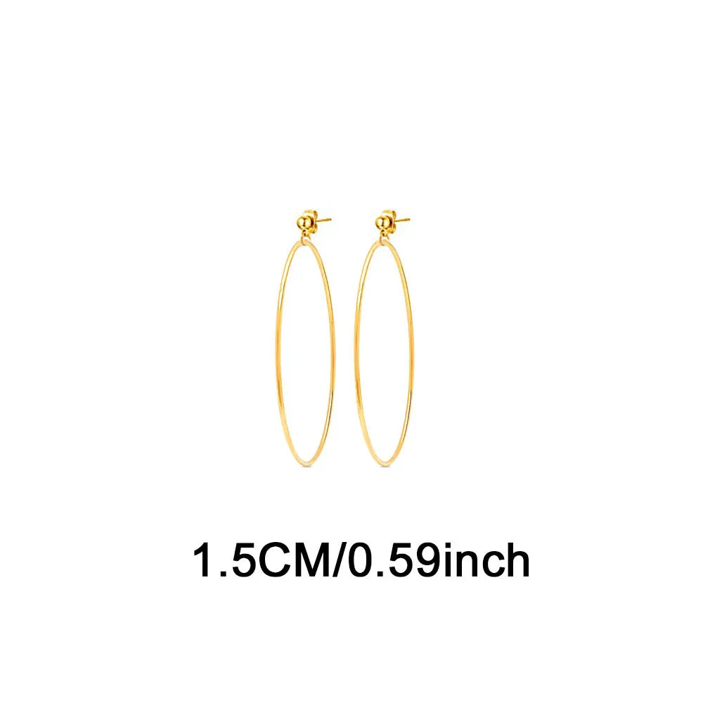 Solid Color 304 Stainless Steel Drop Earrings