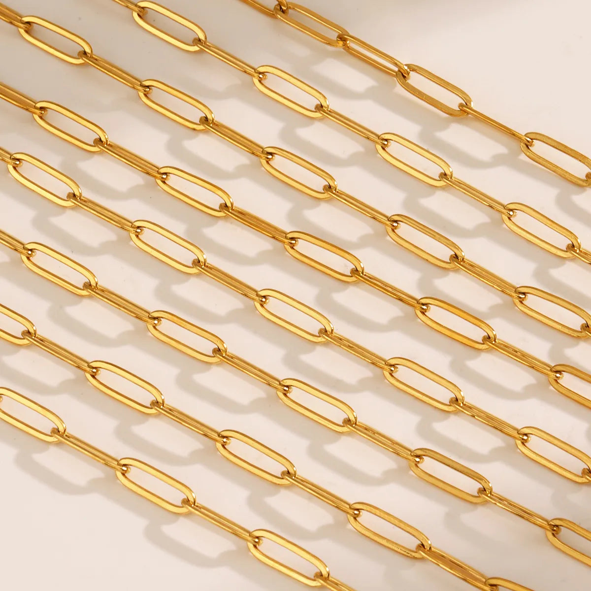 Paperclip 304 Stainless Steel 18K Gold Plated Plating Necklace