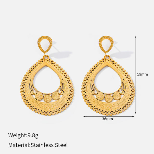Bohemian Style 18K Gold Plated Stainless Steel Earring