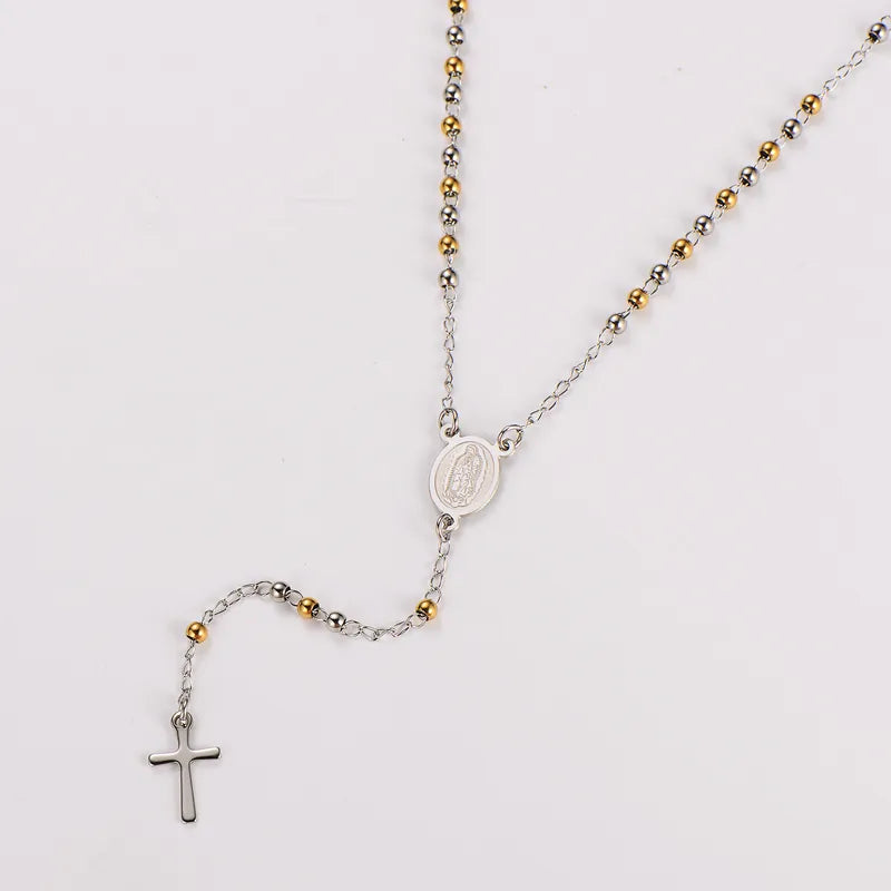 Religious Rosary 18K Gold Plated 304 Stainless Steel Necklace