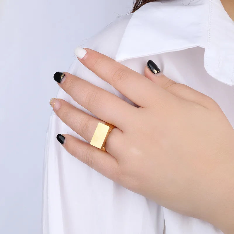 High Standards 18K Gold Plated and Stainless Steel  Adjustable Ring