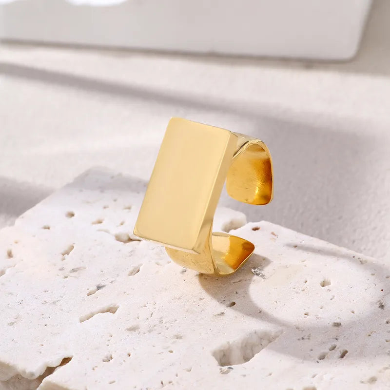 High Standards 18K Gold Plated and Stainless Steel  Adjustable Ring